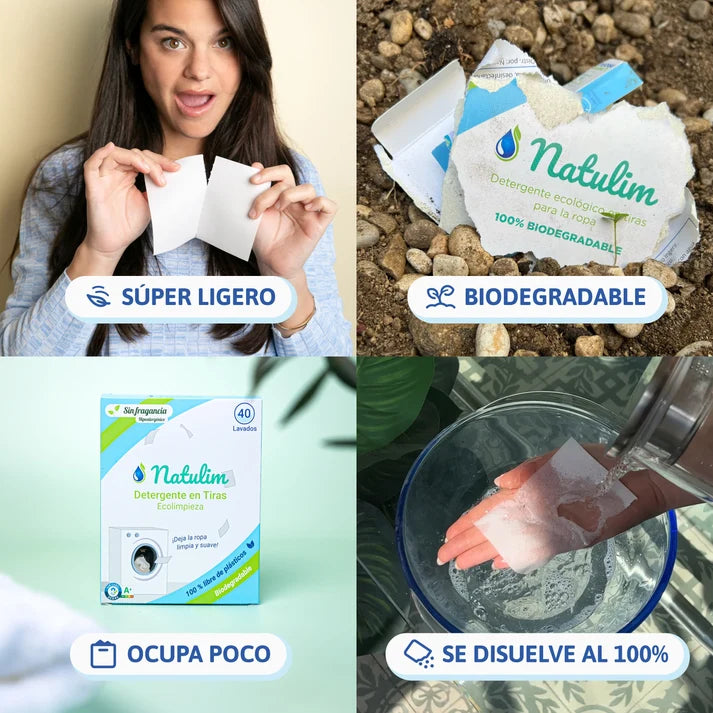 Eco-Tiras de Detergente 40 lavados NEUTRO